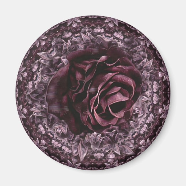 Imã Mandala de Rosa  (Frente)
