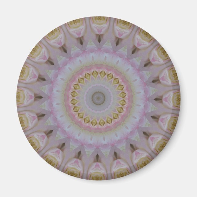 Imã Mandala De Rosas Amarelas (Frente)