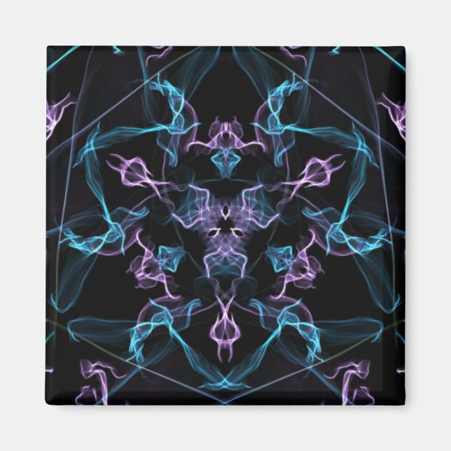 Imã Mandala de triângulo roxo e azul (Frente)
