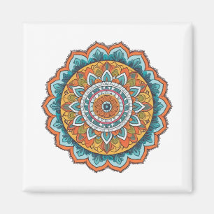 Imã mandala de várias cores