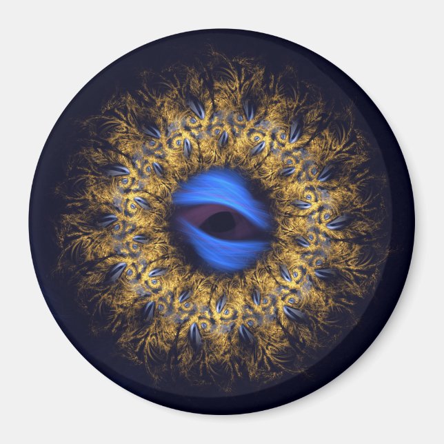 Imã mandala fractal olho do rei (Frente)