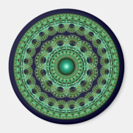 Imã mandala fractal redonda ornamentada de fada