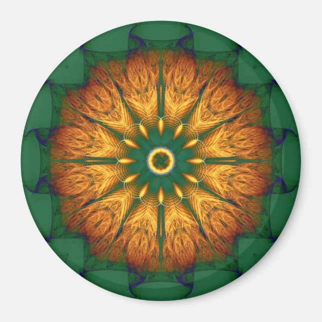 Imã Mandala laranja (Frente)