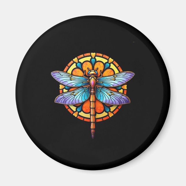 Imã Mandala Libélula Luminosa Geometria Sagrada Espiri (Frente)
