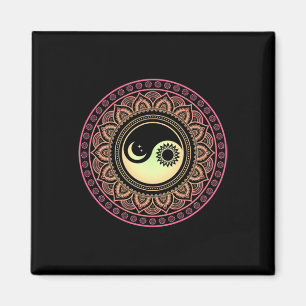 Imã Mandala Lua e Sol Yin Yang 