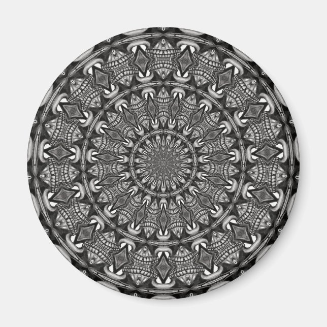 Imã Mandala Monocromático (Frente)