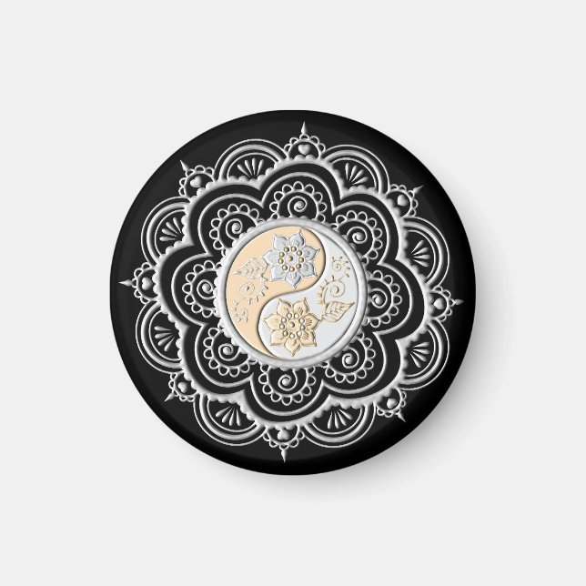 Imã Mandala Prata e Ouro (Frente)
