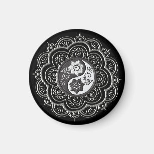Imã Mandala Prata e Preto