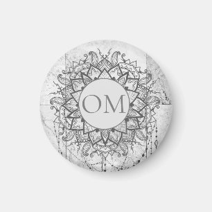 Imã Mandala sobre Silver Marble