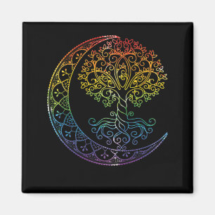 Imã Mandala Tree of Life Tattoo Style