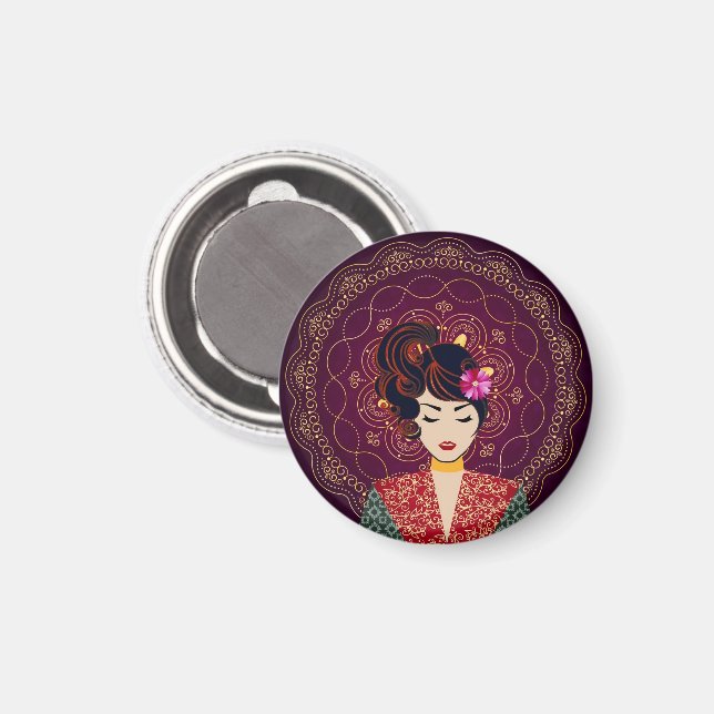 Imã Mandala Woman Art Magnet (Front/Back)