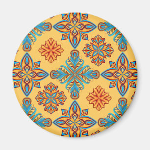 Imã Mandalas em amarelo âmbar