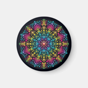 Imã Mandalas Pontilhadas Arco-Íris