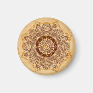 Imã Mandalas, zodíaco, ornamentado, círculo vintage.