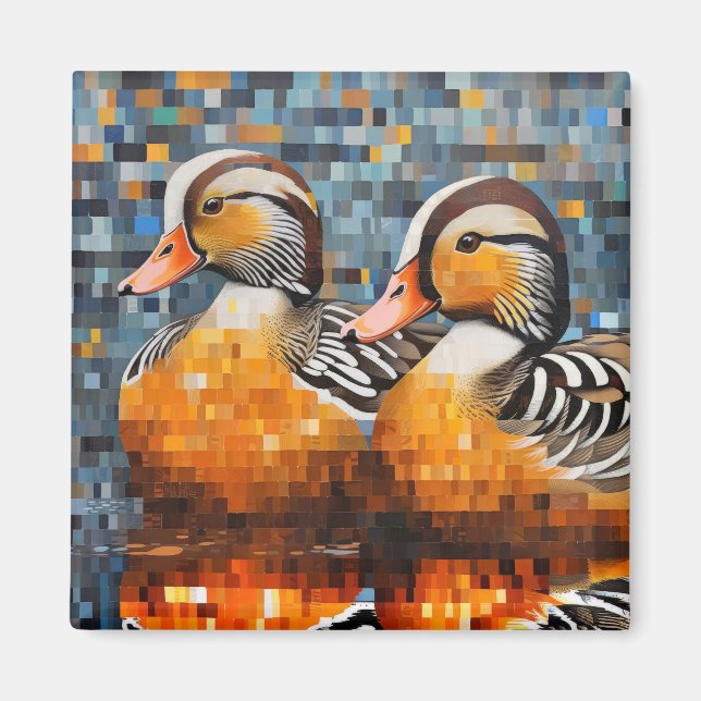 Imã Mandarin Duck Animal Art Decor (Frente)