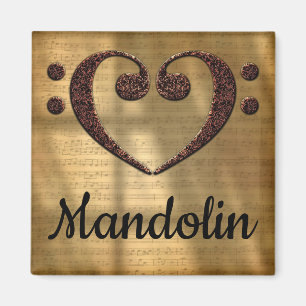 Imã Mandolin de Coração de Limpa Dupla