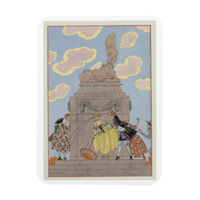 Ímã Mandolina, ilustração para "Fetes Galantes" por Pa (Vertical)