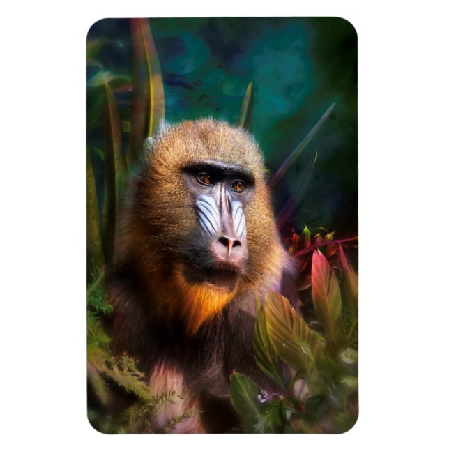 Ímã Mandril Baboon MASK NA JUNGLE (Vertical)