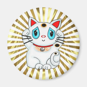 Imã Maneki branco Neko que Beckoning o gato da boa