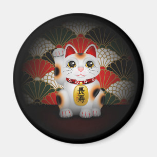 Imã Maneki cerâmico branco Neko