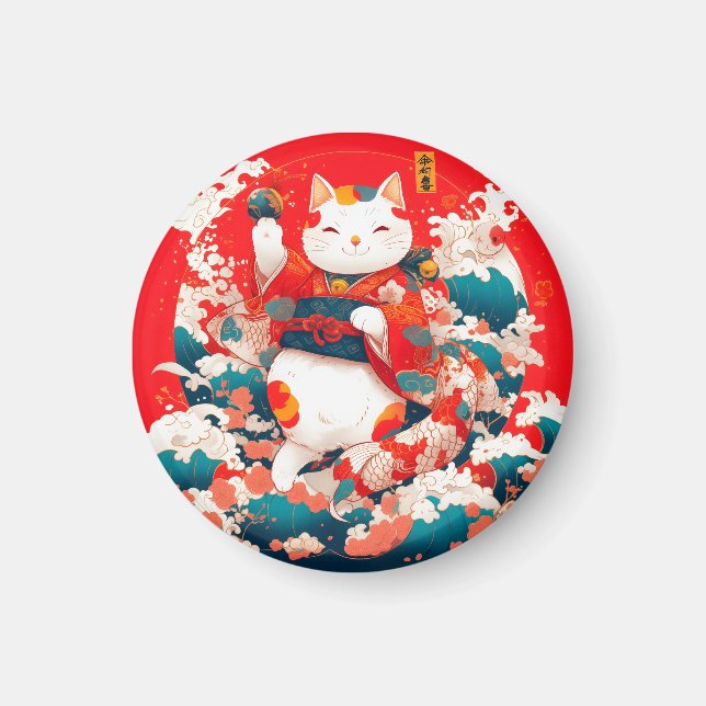 Imã Maneki-Neko, Gato Sortudo Japonês (Frente)