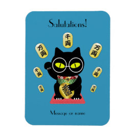 Ímã Maneki Neko Lucky Poilue flexível