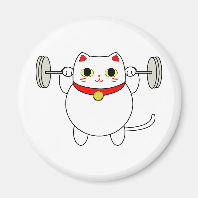Imã Maneki Neko Squatting Cat (Frente)