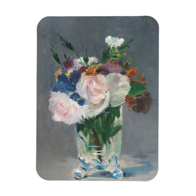 Ímã Manet | Flores num Vaso Cristal, c.1882 (Vertical)