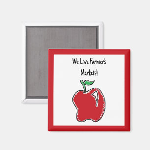 Imã Manga de Fruta de Maçã Vermelha Desenhada à Mão