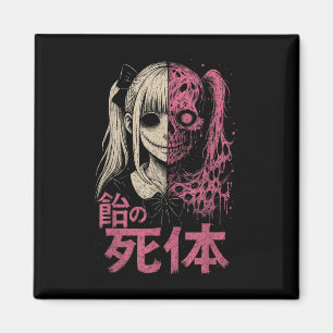 Imã Mangá de Horror Anime Fofo Sinistro Japonês Rosa A