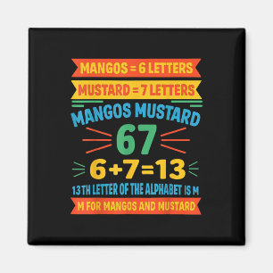 Imã Mangos Mostarda 67 Camiseta Código Alfabeto Divert