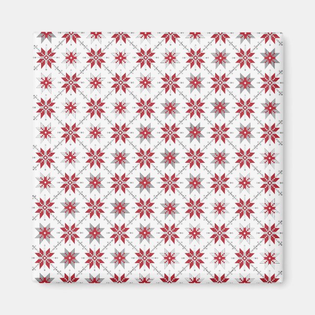 Imã Manhã da Letónia - SN - padrão geométrico V (Frente)