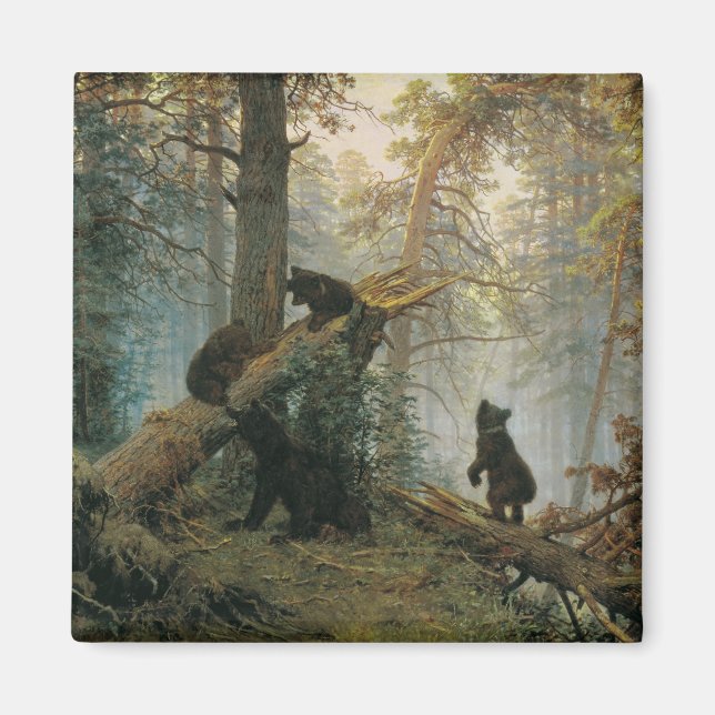 Imã Manhã em Floresta de Pinheiro (Ursos na Floresta) (Frente)