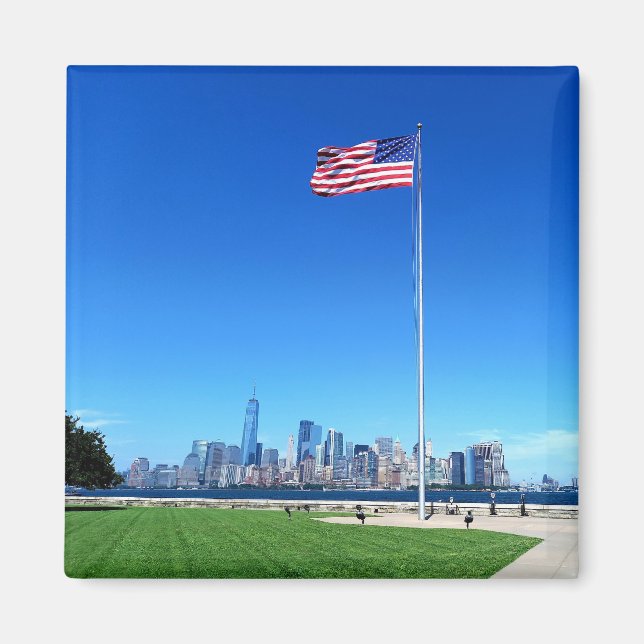 Imã Manhattan mit USA Flagge  (Frente)