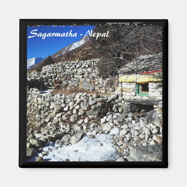 Imã Mani Wheel, alimentado a água, Himalaia - Nepal (Frente)