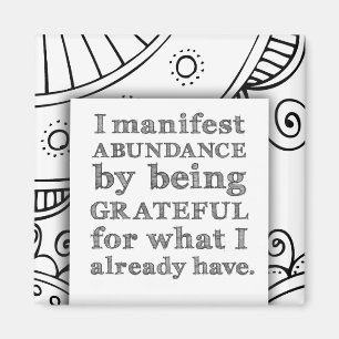 Imã Manifesto Abundância Por Ser Uma Afirmação Grat