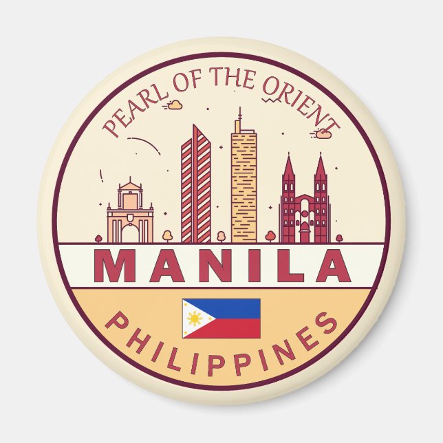 Imã Manila Filipinas City Skyline Emblem (Frente)