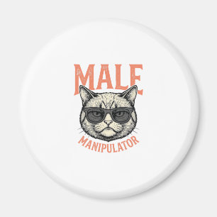 Imã Manipulador Masculino Óculos de Sol Gato Engraçado