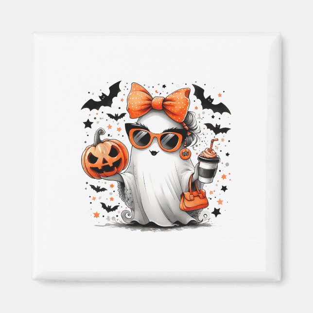 Imã Manípulo de Cartoons Ghost Halloween Diva Cute (Frente)