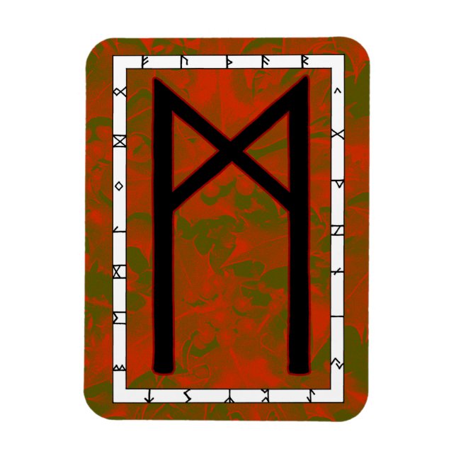 Ímã Mannaz Viking Rune Magnet - Humanidade! (Vertical)