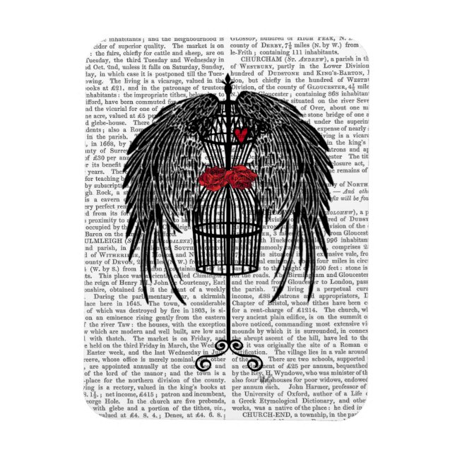 Ímã Mannequim Com Asas Pretas (Vertical)