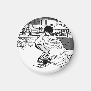 Imã Manobras de Skate - Jovem Skatista