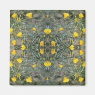 Imã Manteiga Amarela California Poppy Pattern Magnet