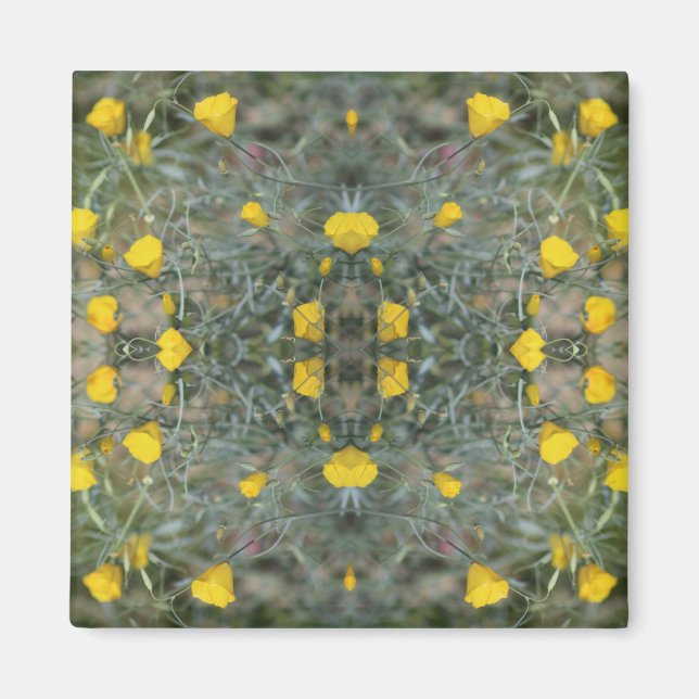 Imã Manteiga Amarela California Poppy Pattern Magnet (Frente)