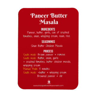 Ímã Manteiga Paneer Masala Recebe Magnet para Pote Ins