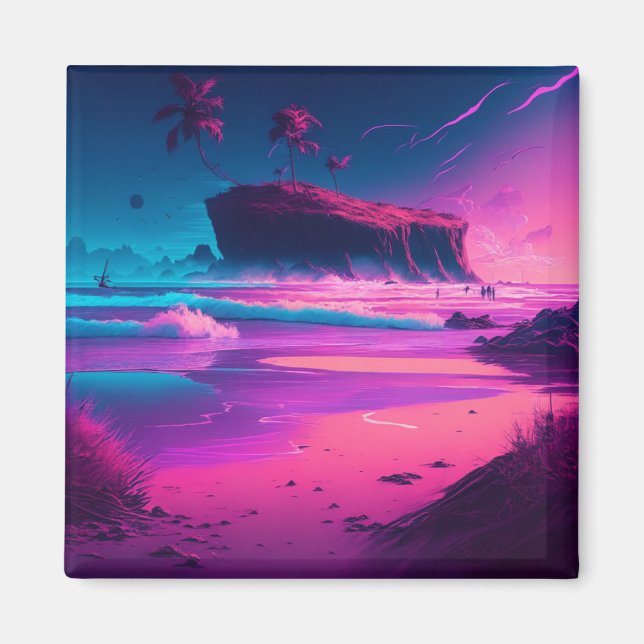 Imã Mantendo contato | Ondas Oceânicas Rosa (Frente)