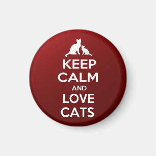 Imã Mantenha a calma e ame gatos