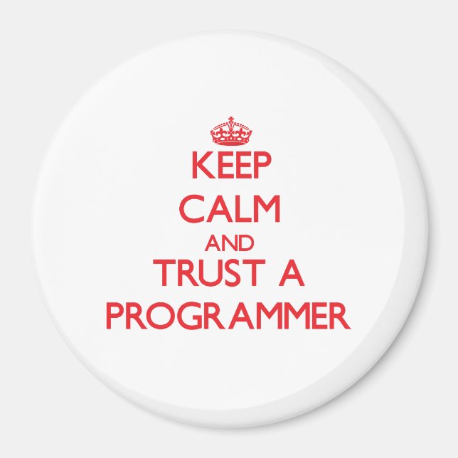 Imã Mantenha a calma e confie em um programador (Frente)