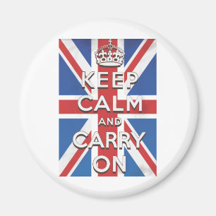 Imã Mantenha a Calma e Continue British Flag