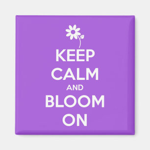 Imã Mantenha a calma e floresça no roxo